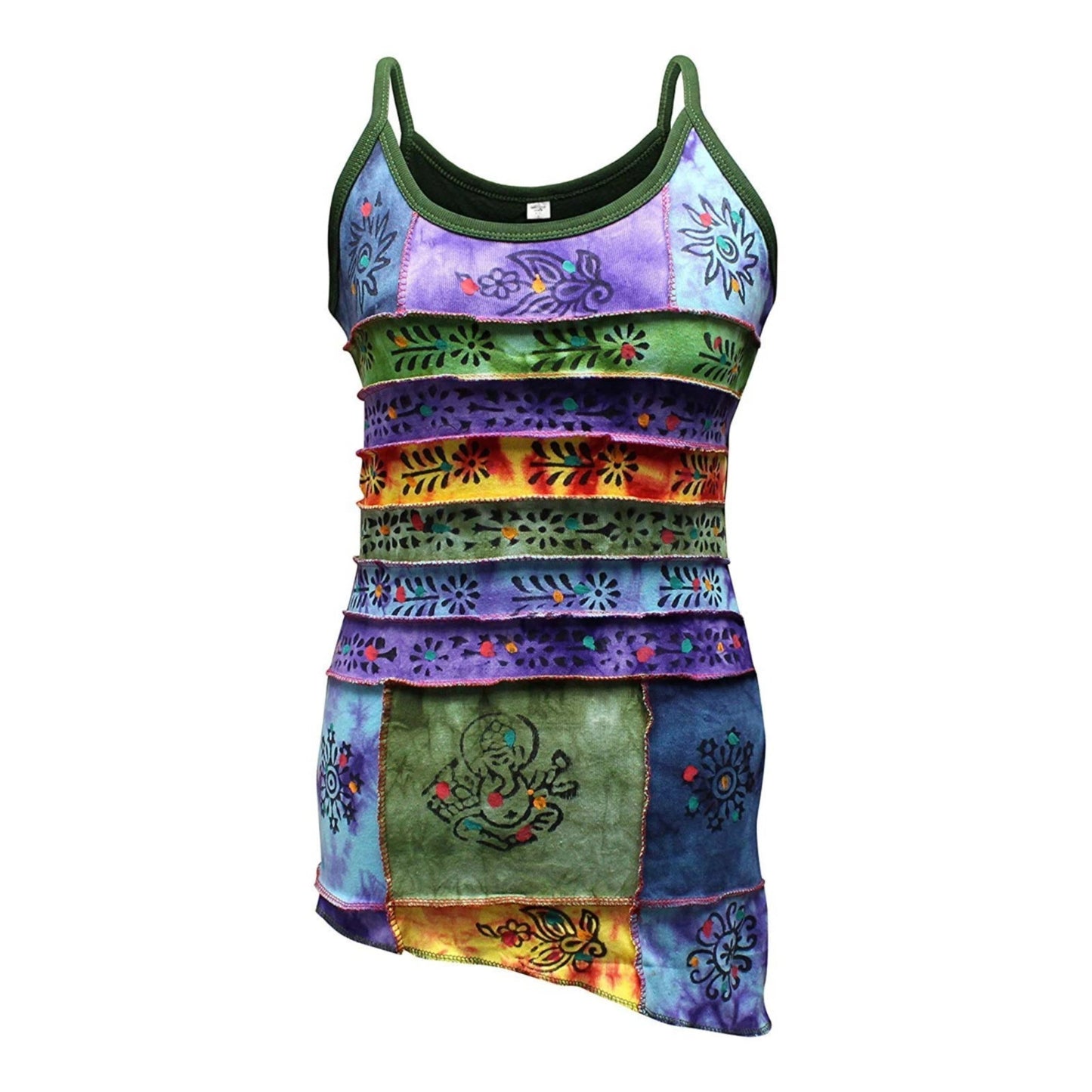 Women Traditional Cotton Festival Wear Patchwork Hippy Tank Top
