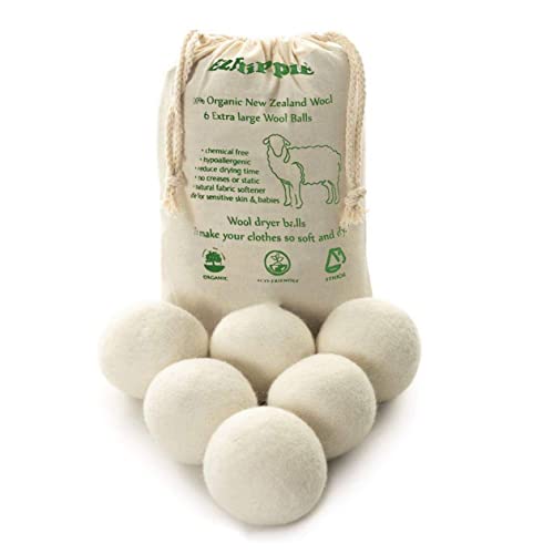 Wool Dryer Balls - 1000+ Loads - Pure Organic Wool - Reusable Natural Fabric Softener Perfect with Essential Oils, Reduce Clothing Static and Wrinkles