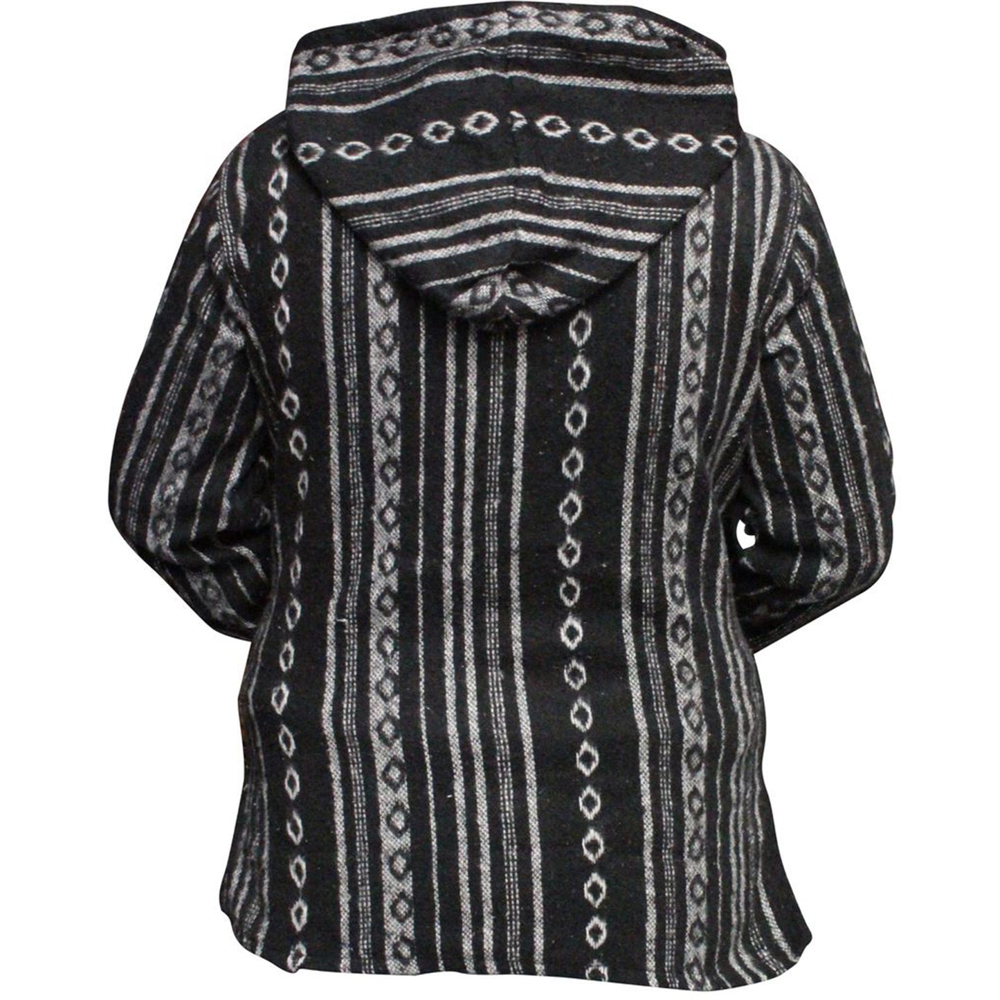 Women's Boho Baja Full Sleeve Sweatshirt Pullover Striped Hippie Cotton Hoodie