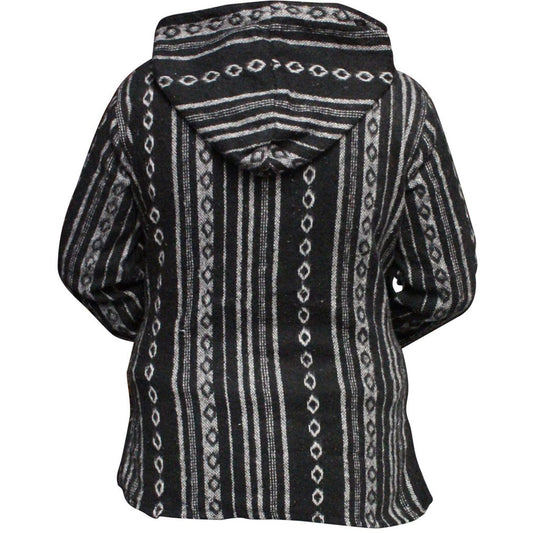 Women Fleece Boho Baja Pullover Hippie Cotton Long Sleeves Festival Hoodie