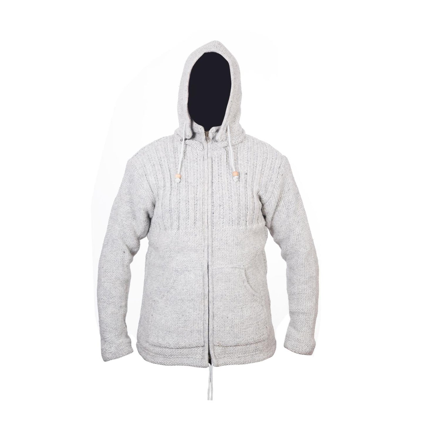 Men's Woolen High Neck Fleece Lined Camping Warm Jacket