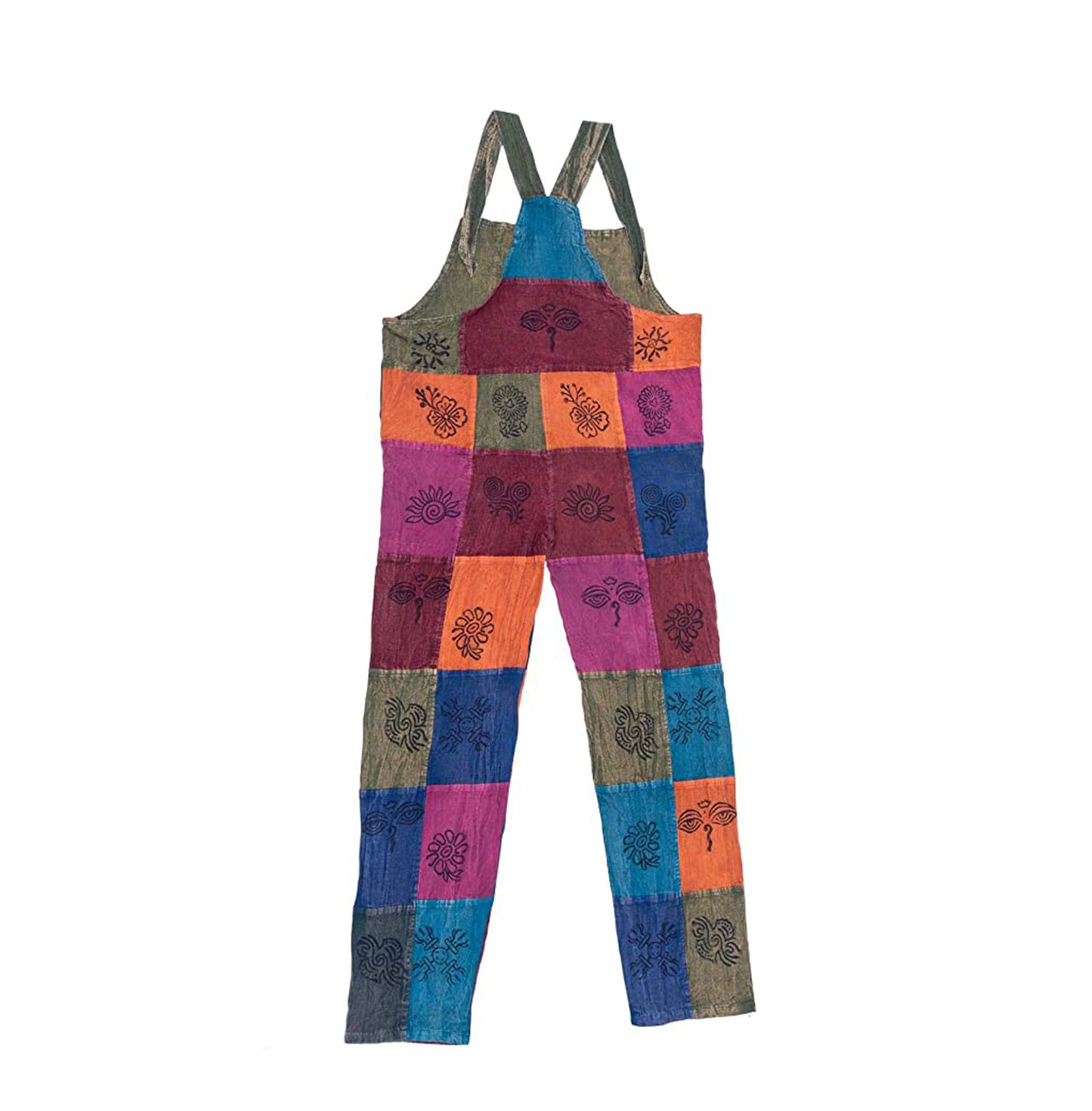 Unisex Patchwork Dungarees