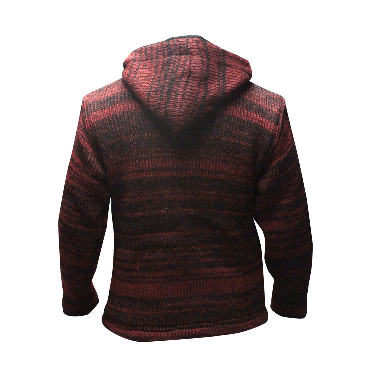 Tie Dye Hooded Wool Jacket, Fleece Lined Long Sleeve Full Zip Hoodie Hippie Sweater for Men