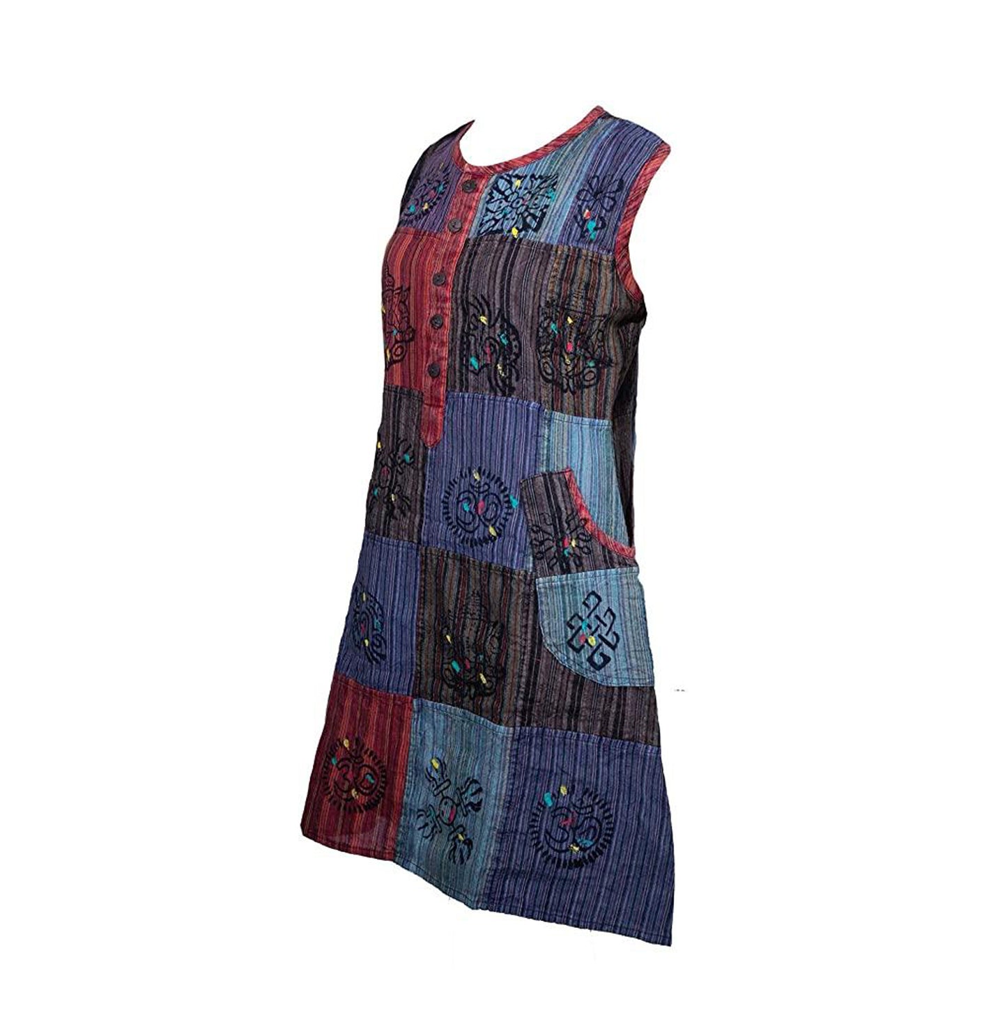 Women's Stonewashed Patchwork Dress