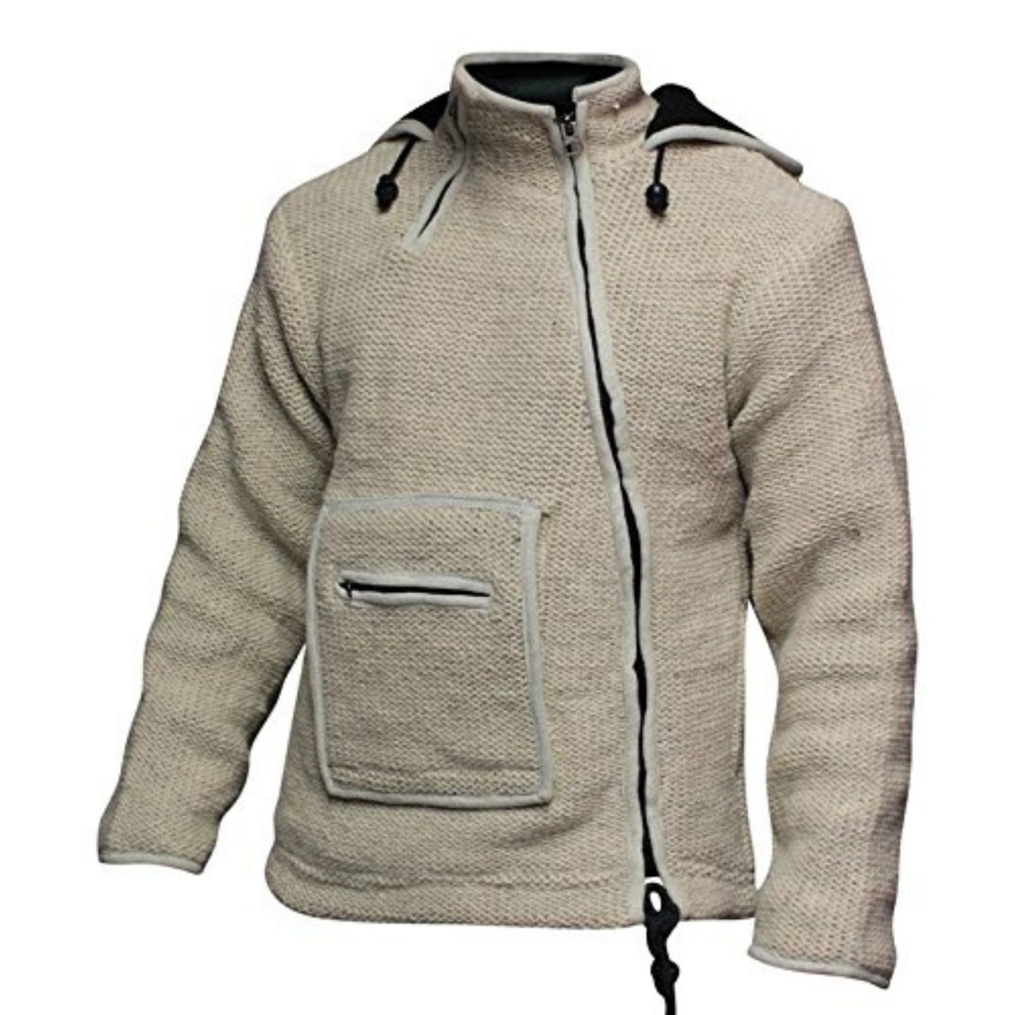 Men's Kangaroo Pocket Wool Hooded Jacket