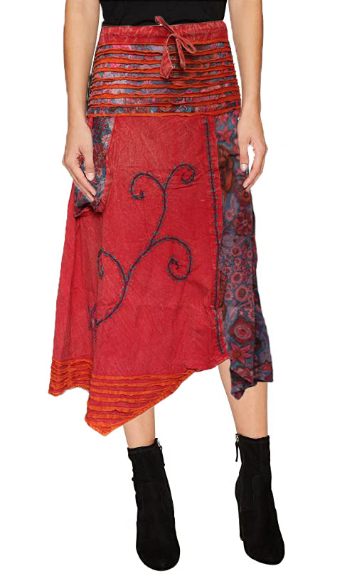 asymmetric-embroidered-floral-skirts-for-women