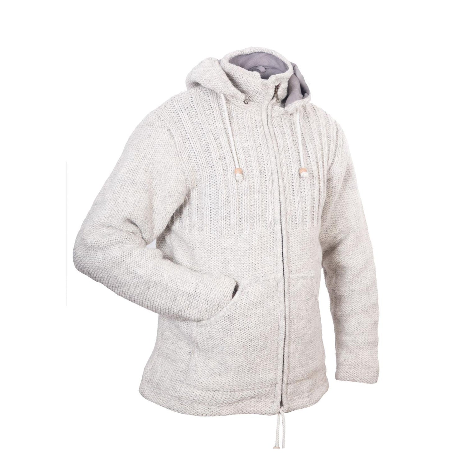 Men's Woolen High Neck Fleece Lined Camping Warm Jacket