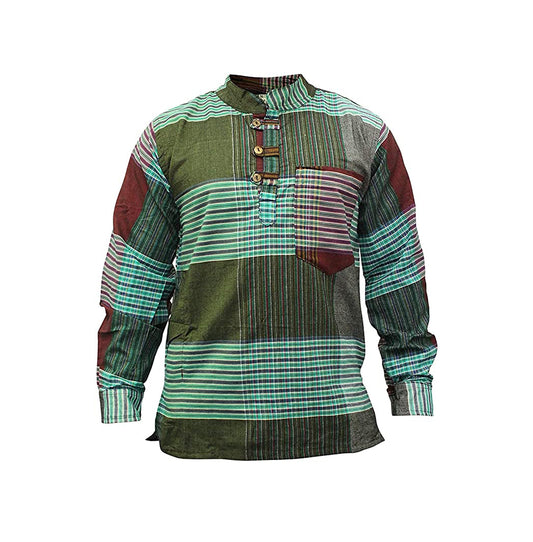 Men's Checkered Hippy Grandad Shirt