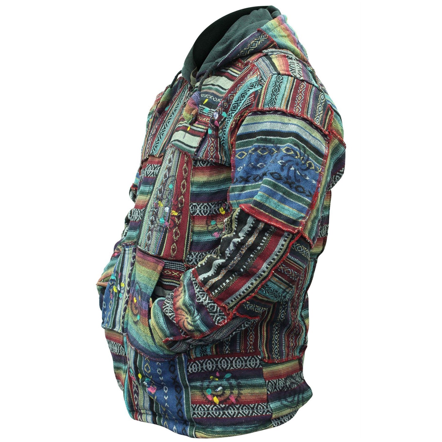 Men's Cotton Outstiched Hippie Hoodie Jacket