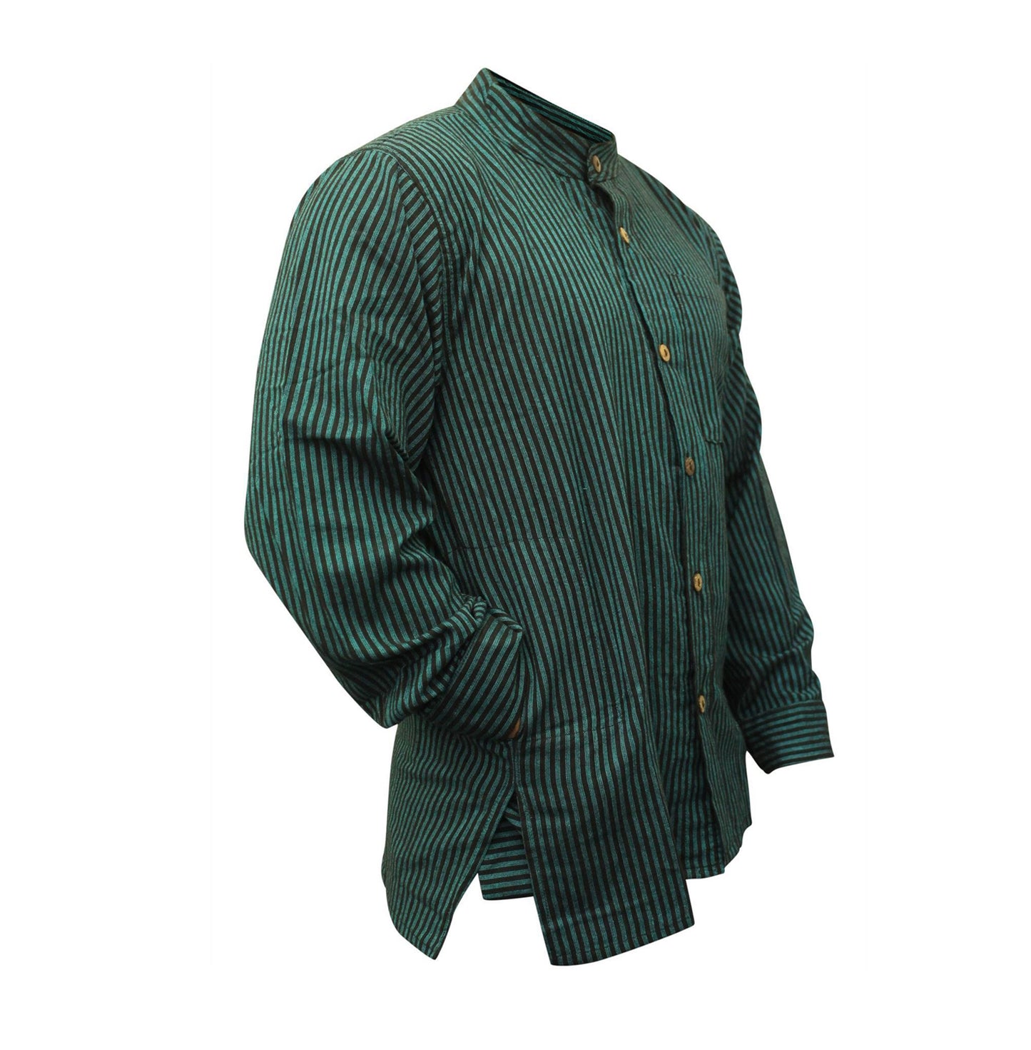 mens-pinstripe-collarless-classic-summer-shirt