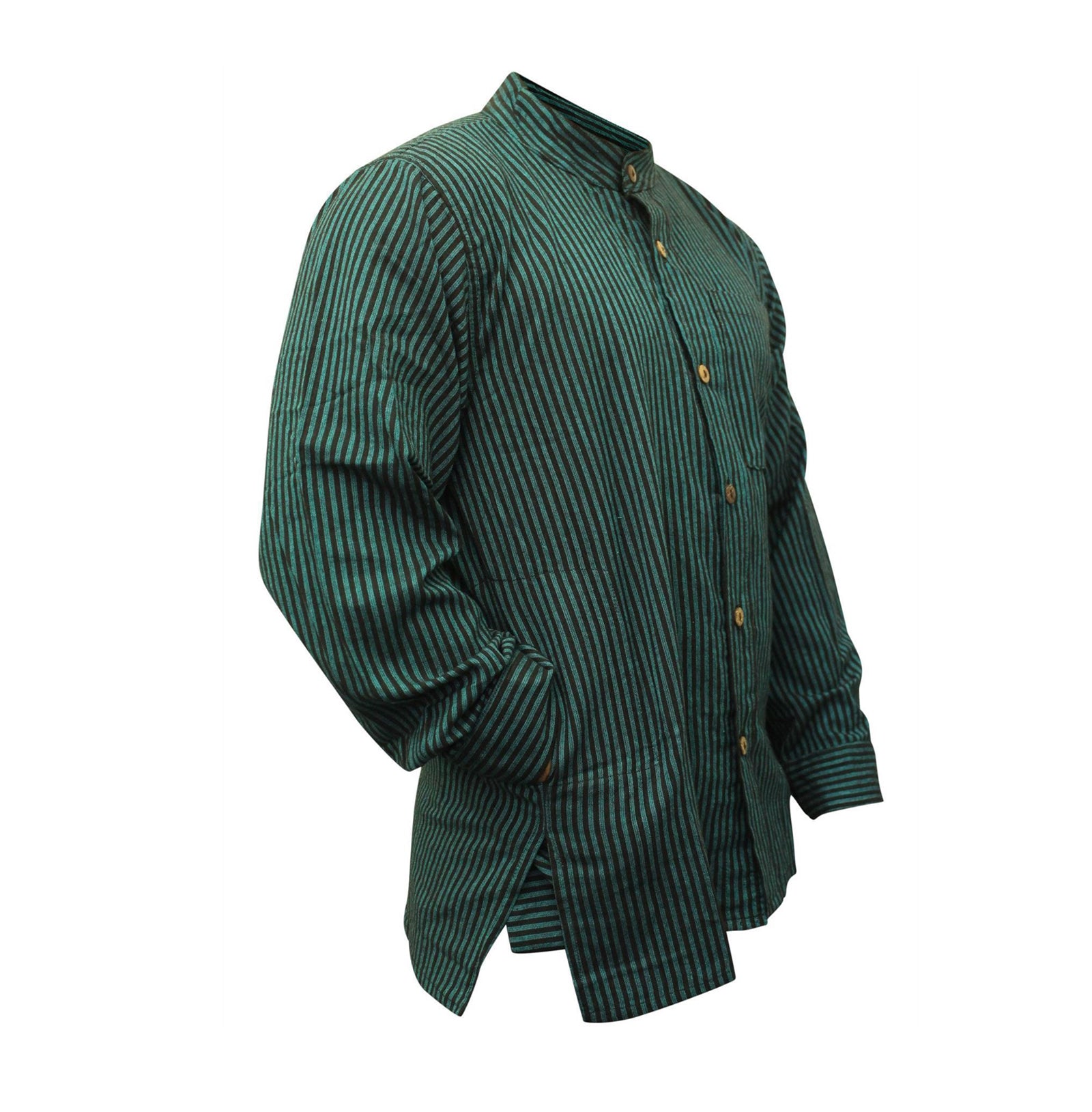 mens-pinstripe-collarless-classic-summer-shirt