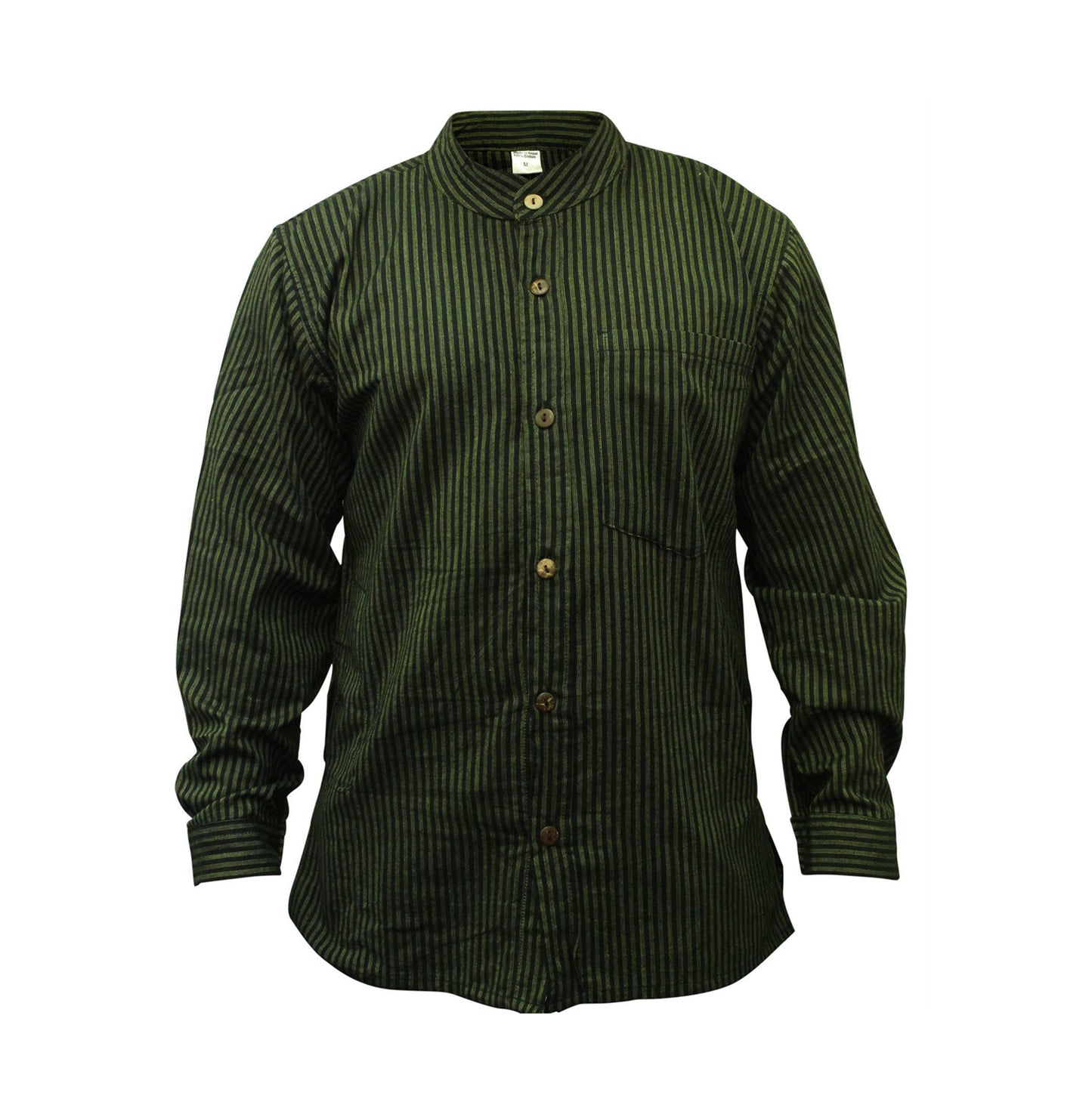 mens-pinstripe-collarless-classic-summer-shirt