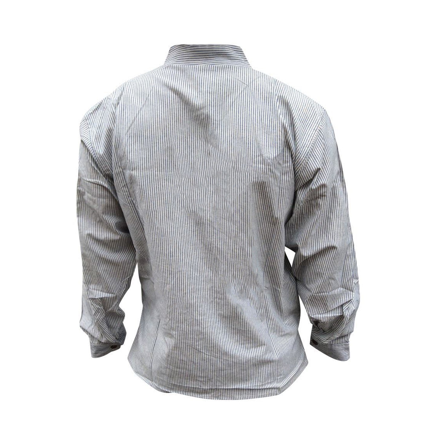 mens-pinstripe-collarless-classic-summer-shirt