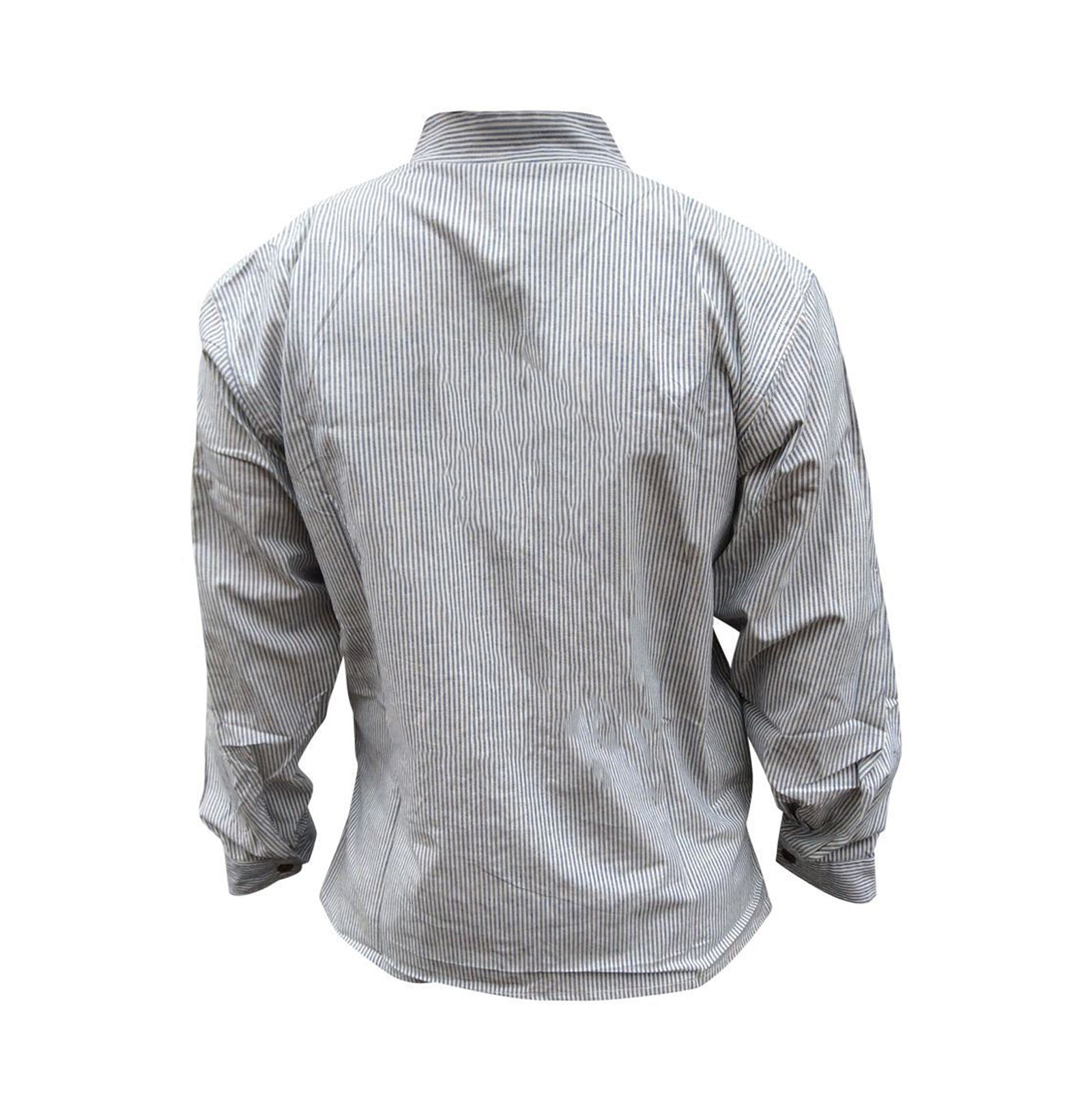 mens-pinstripe-collarless-classic-summer-shirt