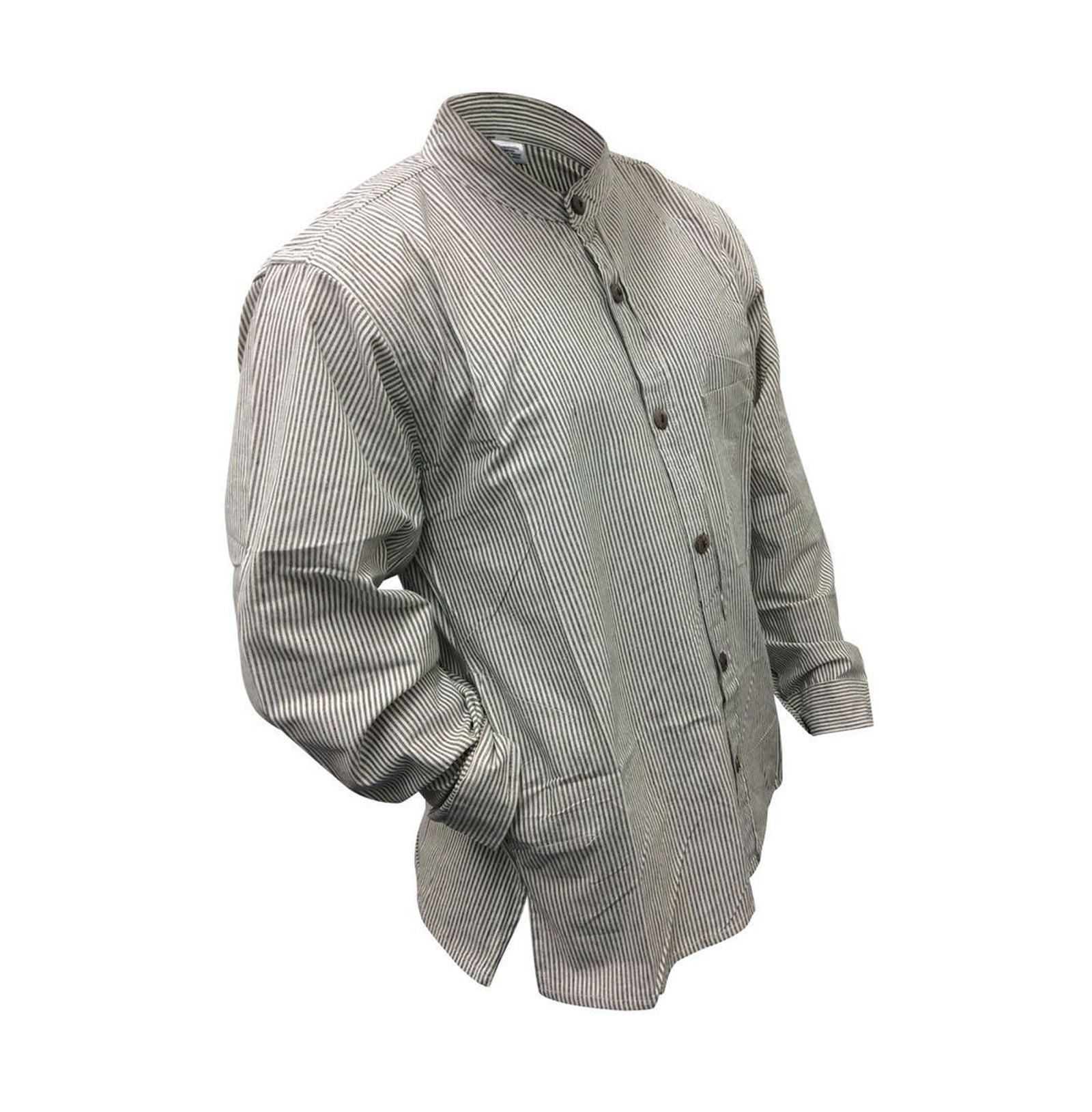 mens-pinstripe-collarless-classic-summer-shirt