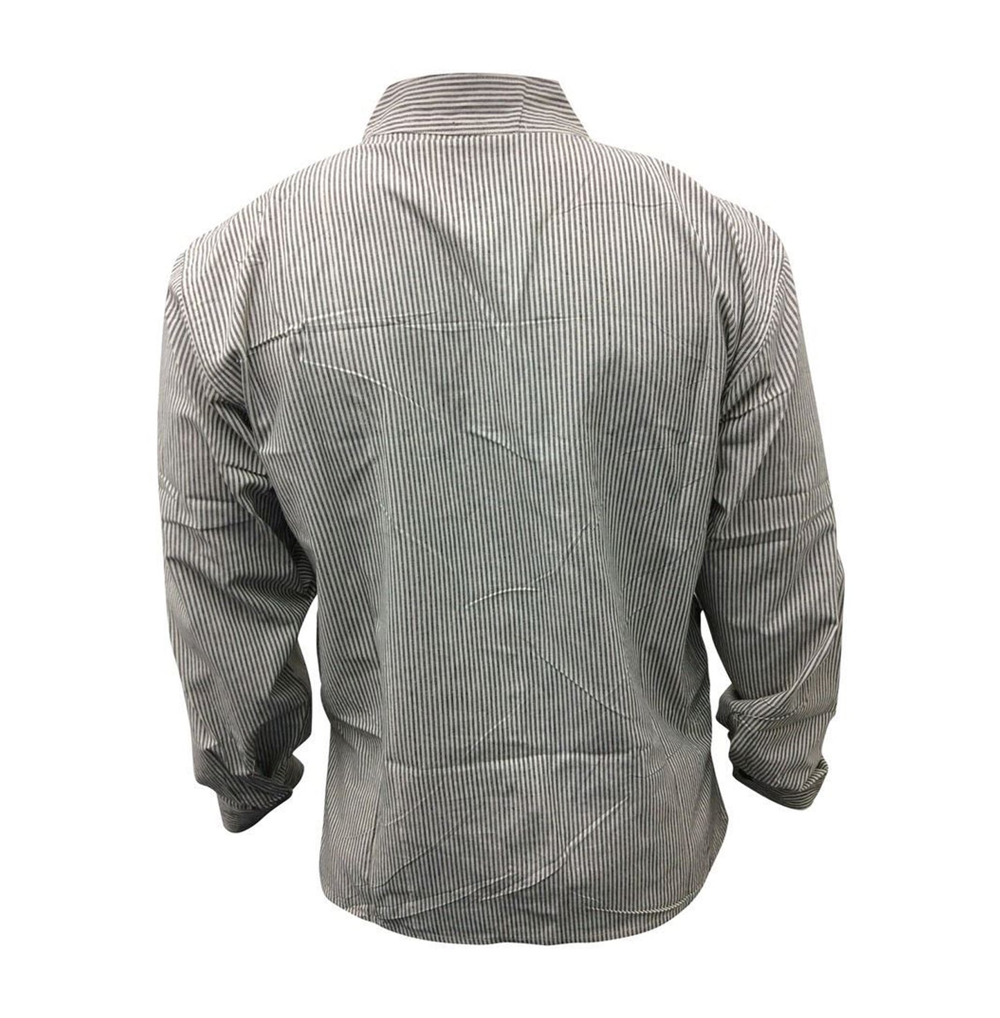 mens-pinstripe-collarless-classic-summer-shirt