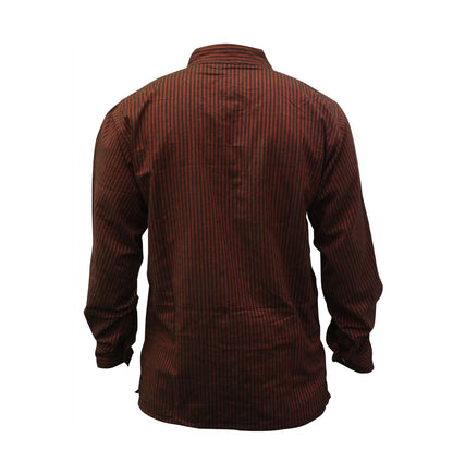 mens-pinstripe-collarless-classic-summer-shirt