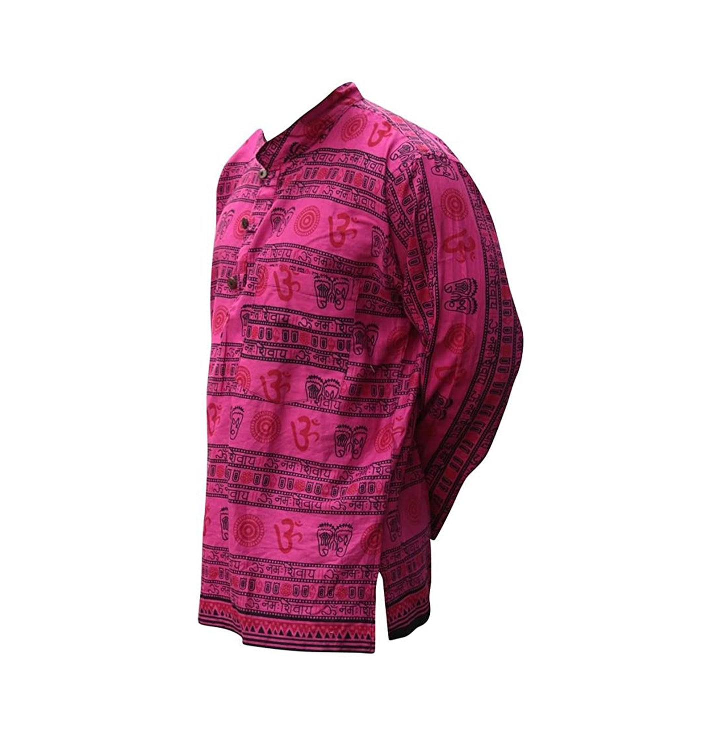 Men's Om Print Hippie Grandpa Shirt