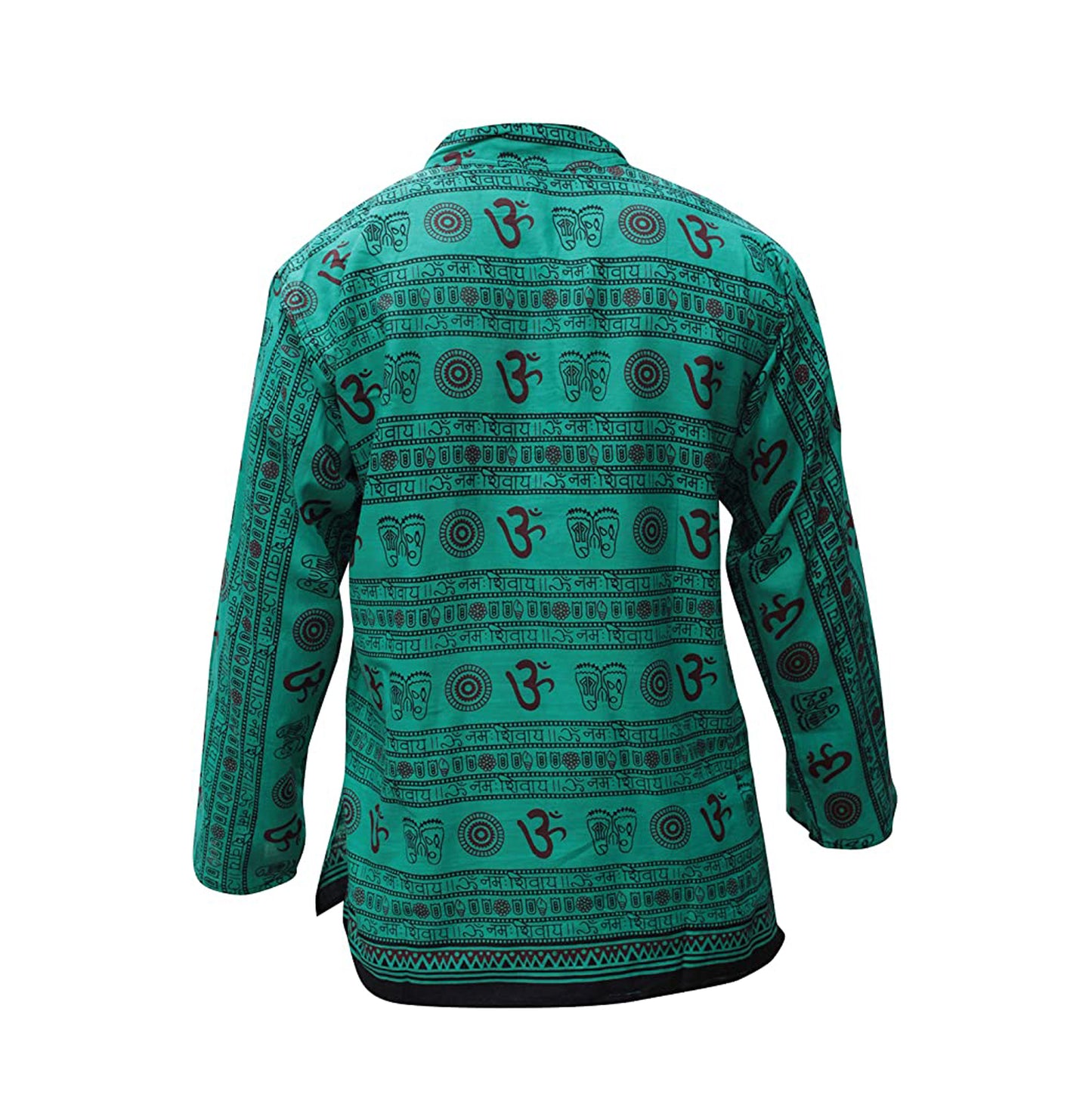 Men's Om Print Hippie Grandpa Shirt