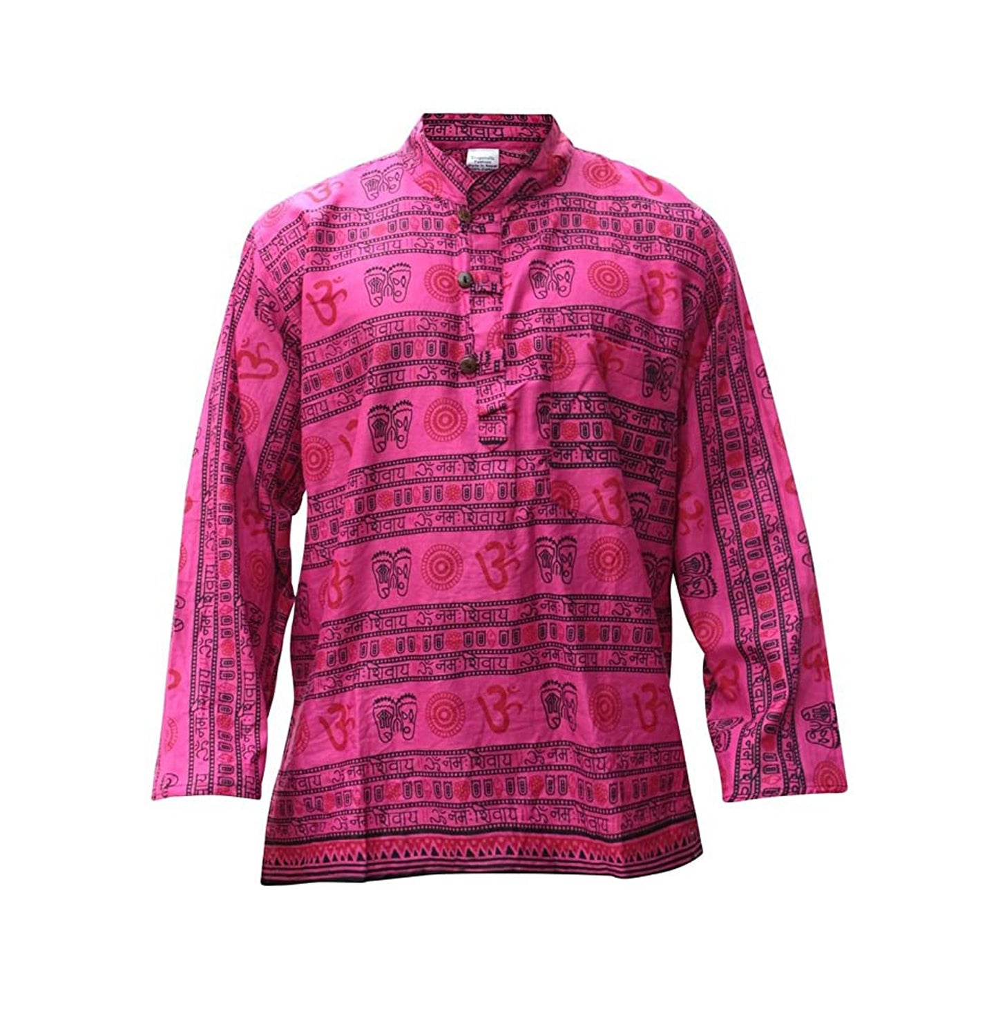 Men's Om Print Hippie Grandpa Shirt