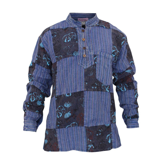 stonewashed-printed-patchwork-long-sleeve-shirts-for-men
