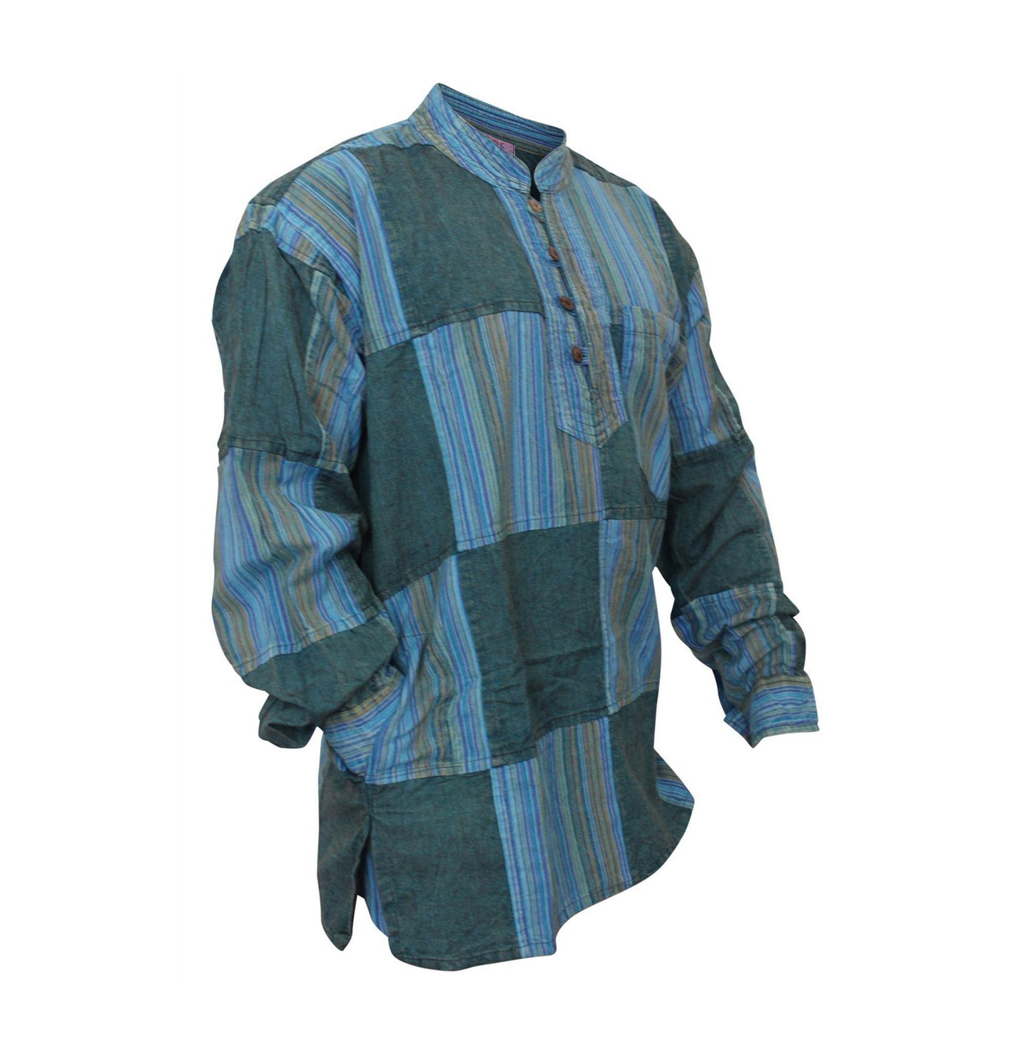 stonewashed-stripe-plain-patch-shirt-for-men